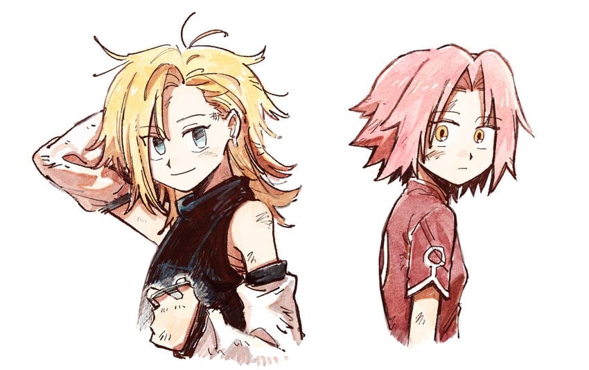 haruno sakura and yamanaka ino (naruto) drawn by 79x_(ox79xo)