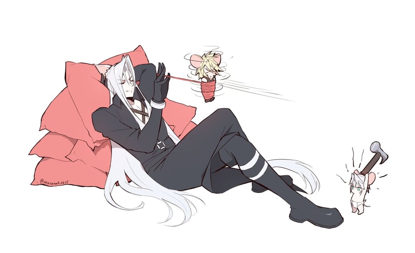 cloud strife and sephiroth (tom and jerry) drawn by zi_(murasaki0615)