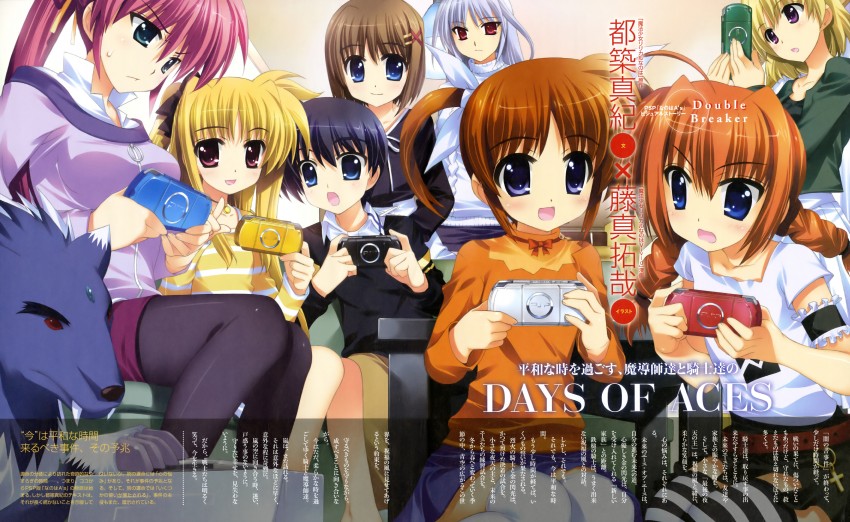 fate testarossa, takamachi nanoha, yagami hayate, vita, signum, and 4 more (lyrical nanoha and 3 more) drawn by fujima_takuya