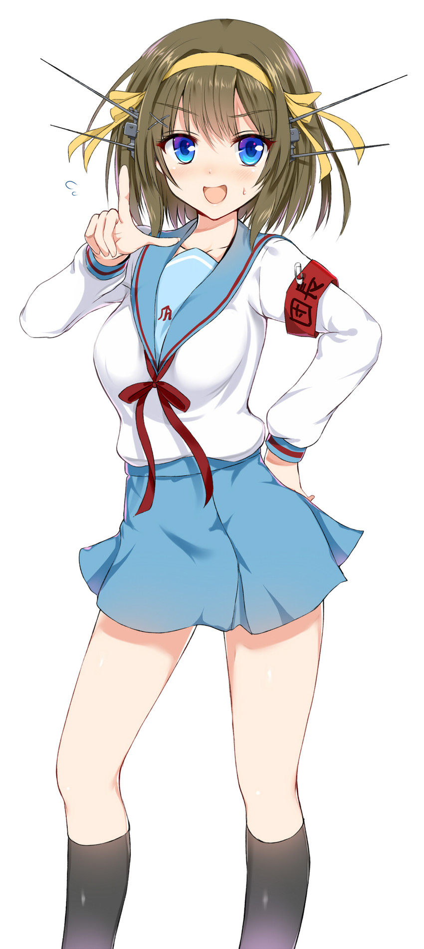 suzumiya haruhi and maya (kantai collection and 1 more) drawn by aldehyde