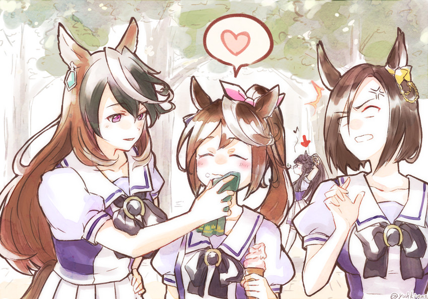 tokai teio, symboli rudolf, narita brian, and air groove (umamusume) drawn by yuhkiano