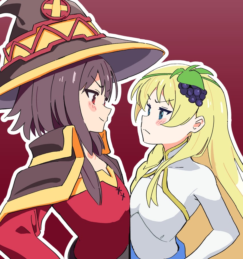 megumin and iris (kono subarashii sekai ni shukufuku wo!) drawn by noyama_takenoko