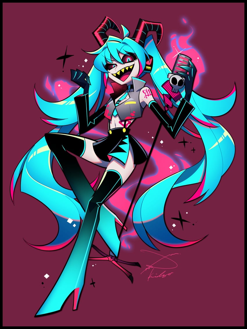 hatsune miku (vocaloid and 1 more) drawn by kidya_pipopi