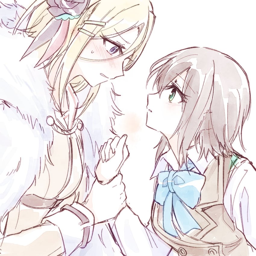aoi erika and minase ichigo (heaven burns red) drawn by opi
