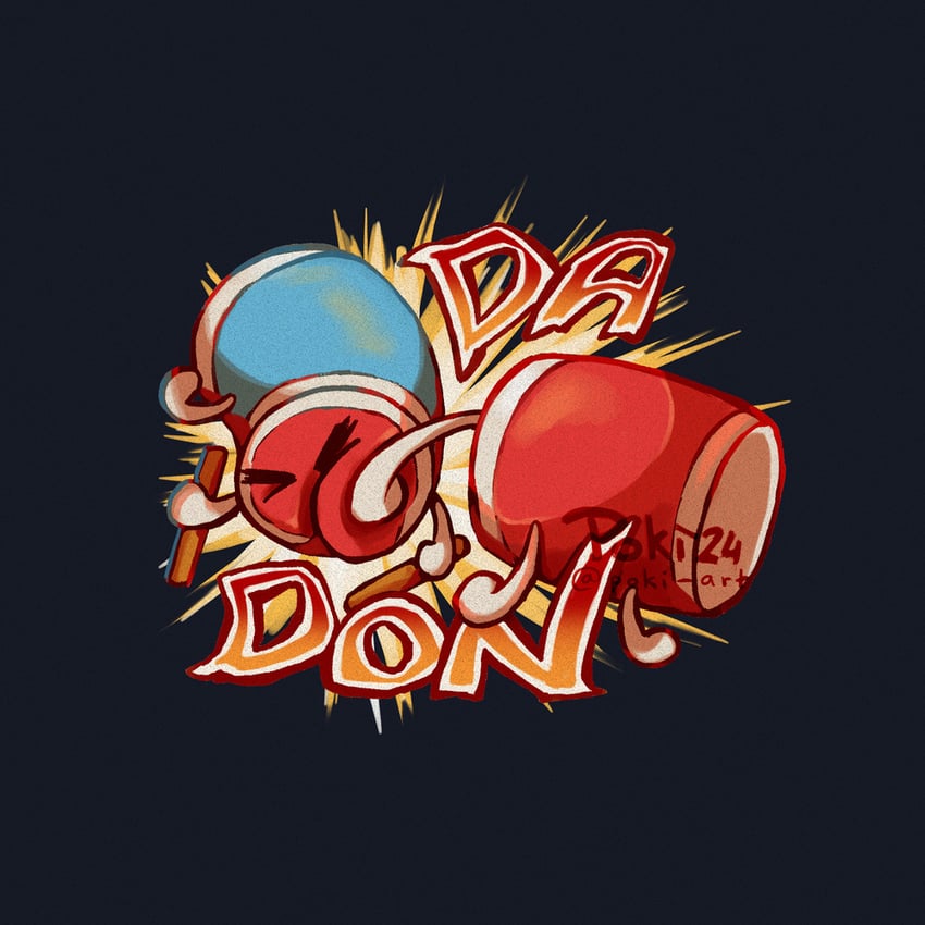 wada don and wada katsu (taiko no tatsujin) drawn by poki-art