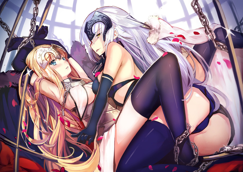 jeanne d'arc and jeanne d'arc alter (fate and 1 more) drawn by spirtie