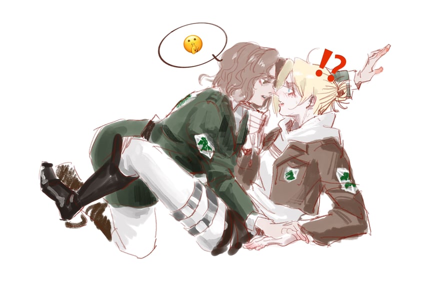 annie leonhart and hitch dreyse (shingeki no kyojin) drawn by yeguangjinyu58312