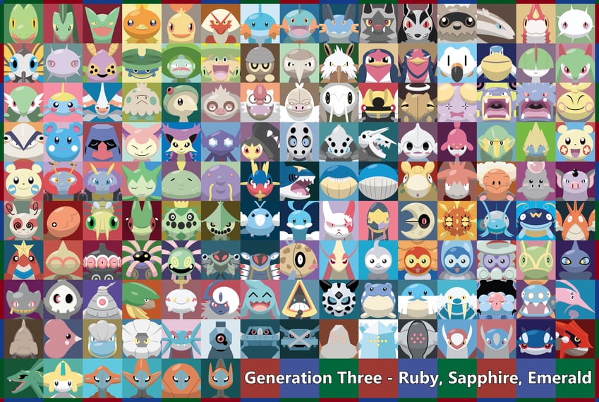 gardevoir, kirlia, jirachi, torchic, mudkip, and 130 more (pokemon) drawn by shawn_flowers