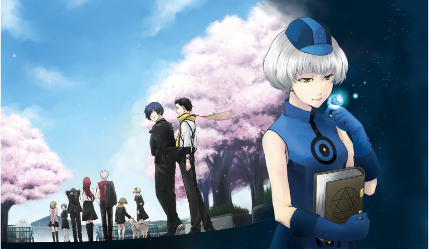 yuuki makoto, aigis, takeba yukari, kirijou mitsuru, yamagishi fuuka, and 6 more (persona and 1 more) drawn by eye_(sky)