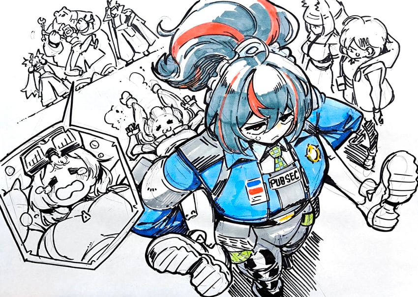 hoshimi miyabi, belle, zhu yuan, qingyi, grace howard, and 3 more (zenless zone zero) drawn by rikizo