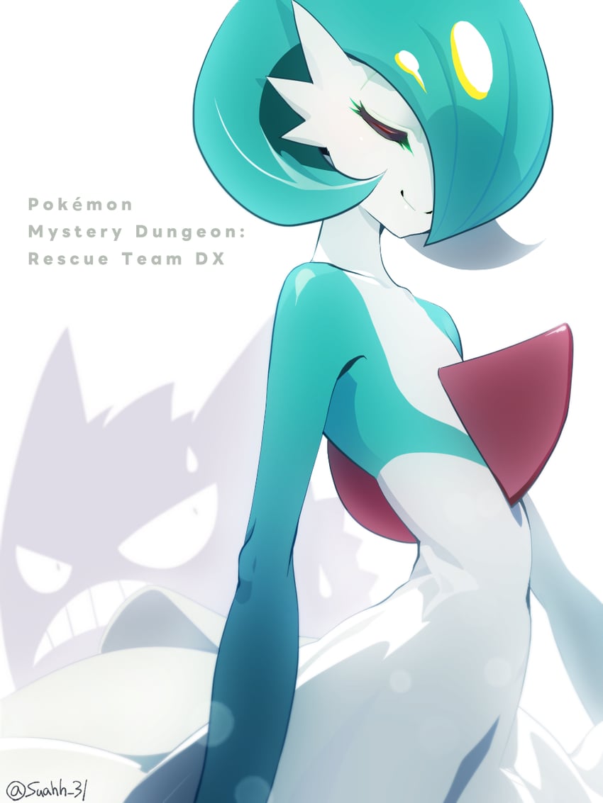 gardevoir and gengar (pokemon and 2 more) drawn by suahh