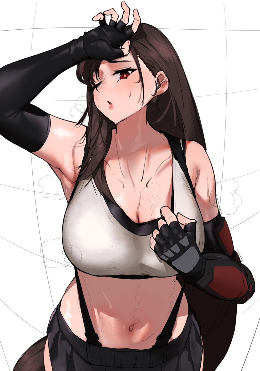 tifa lockhart (final fantasy and 2 more) drawn by monoi_daru