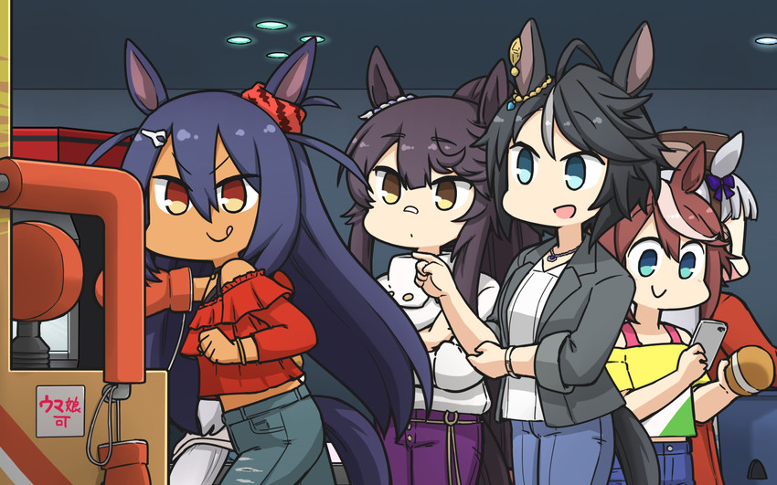 gold ship, tokai teio, narita brian, fuji kiseki, and hishi amazon (umamusume) drawn by hamu_koutarou