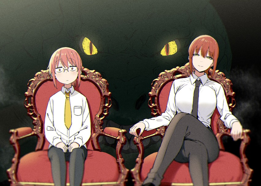 makima, kobayashi, and tohru (chainsaw man and 1 more) drawn by sky-freedom