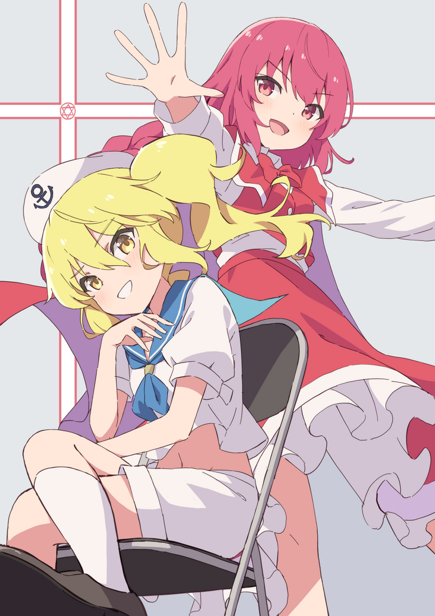 okazaki yumemi and kitashirakawa chiyuri (touhou) drawn by hiyaya_(kochi_michikaze)