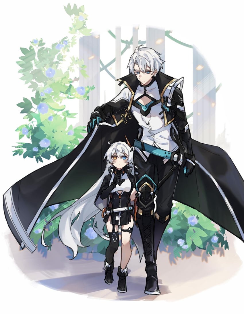 kiana kaslana and kevin kaslana (honkai and 1 more) drawn by shiying_no_yao