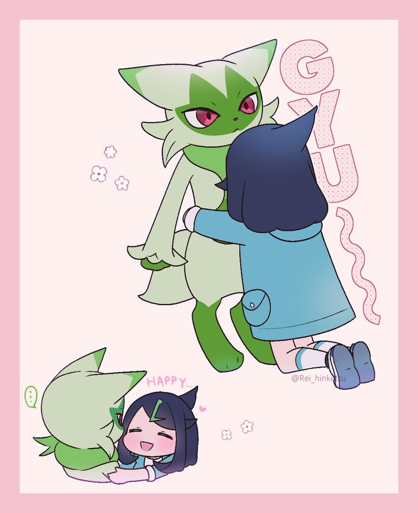liko and floragato (pokemon and 1 more) drawn by rei_hinketsu