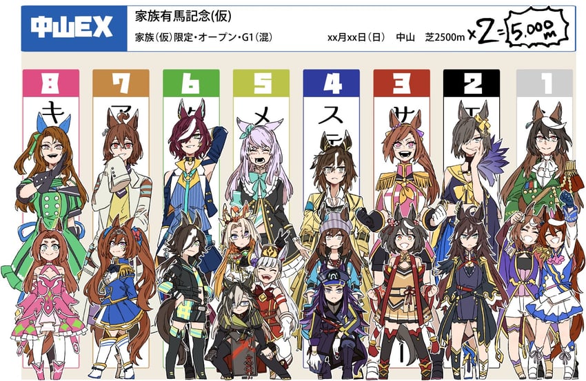 agnes tachyon, gold ship, daiwa scarlet, mejiro mcqueen, tokai teio, and 16 more (umamusume) drawn by asuka_(junerabitts)