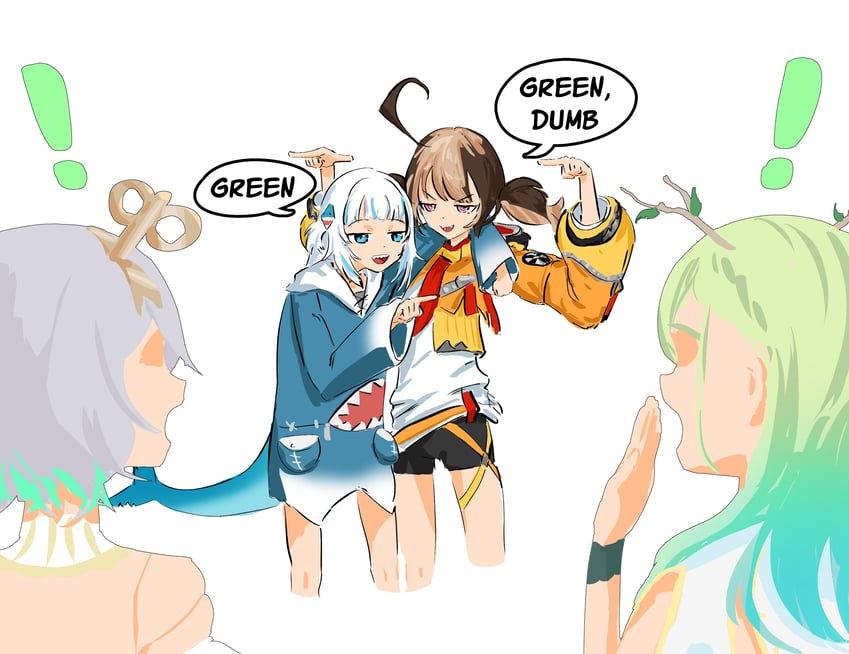 gawr gura, ceres fauna, gigi murin, and cecilia immergreen (hololive and 1 more) drawn by yokasparetime