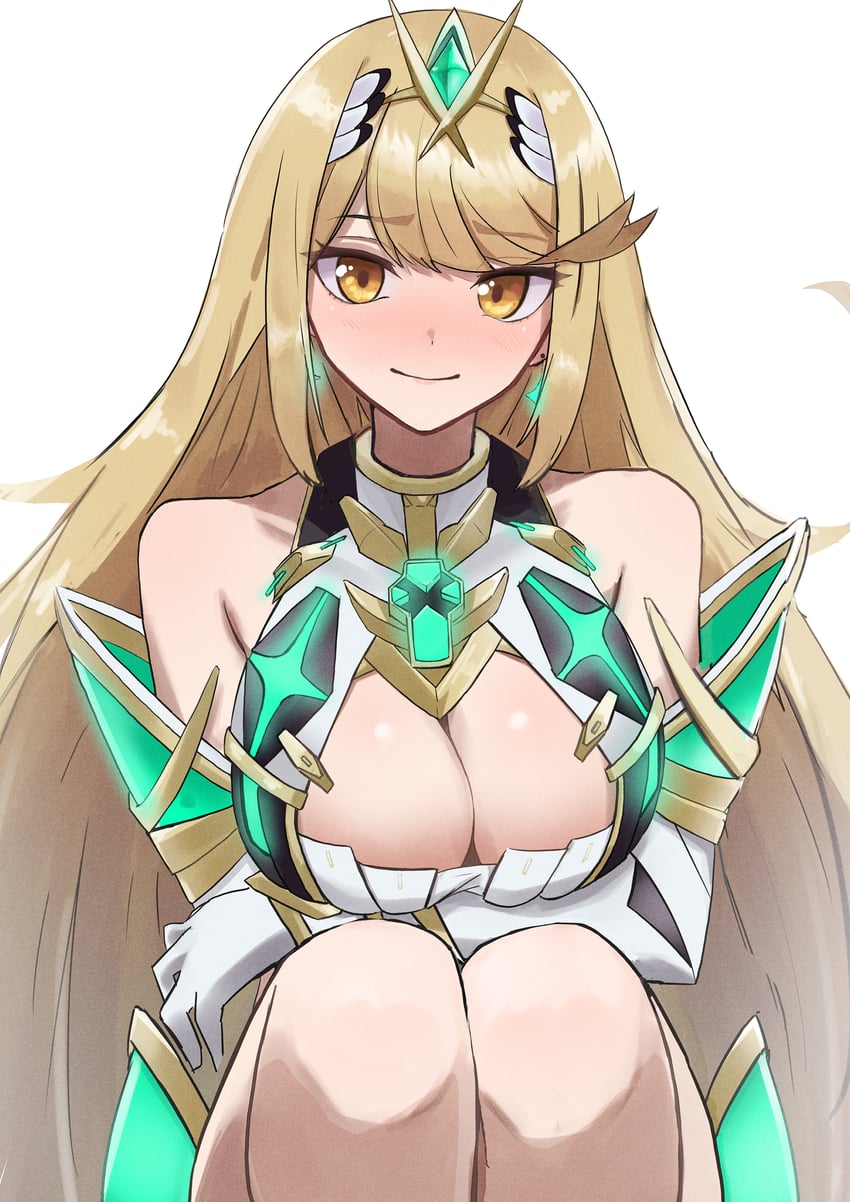 mythra (xenoblade chronicles and 1 more) drawn by amausa_subee