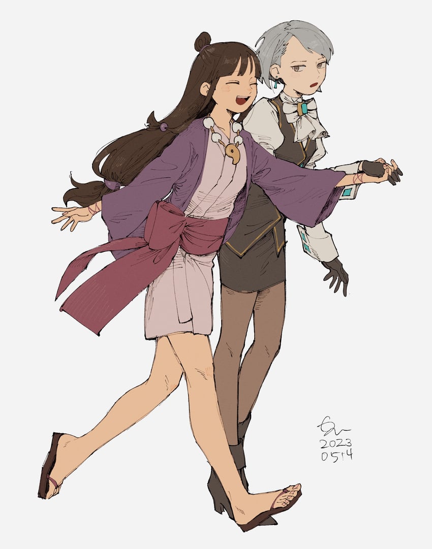 maya fey and franziska von karma (ace attorney) drawn by erm_nkcn