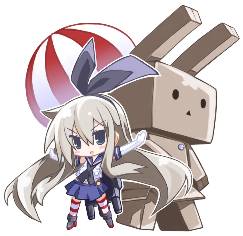 shimakaze, rensouhou-chan, and danboo (kantai collection and 1 more) drawn by take_shinobu