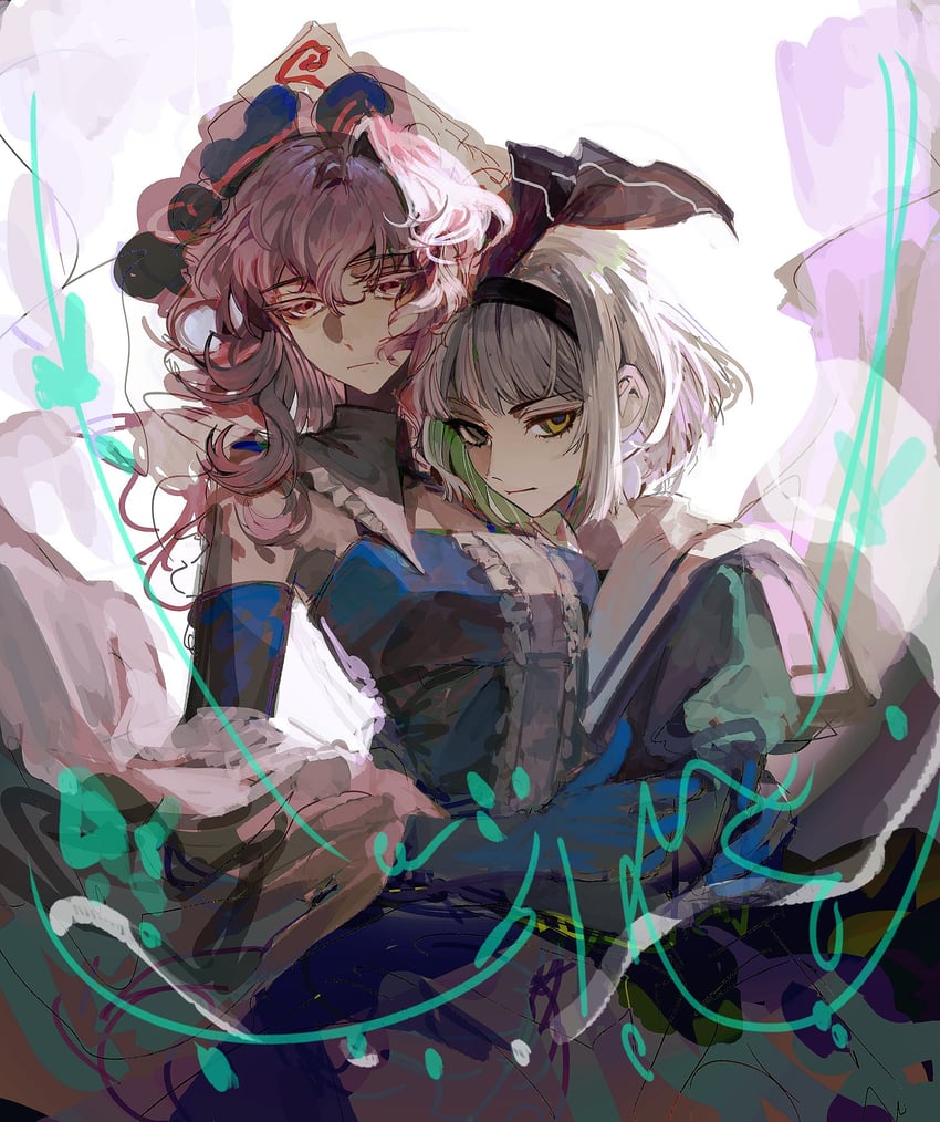 konpaku youmu and saigyouji yuyuko (touhou) drawn by xian_qishui