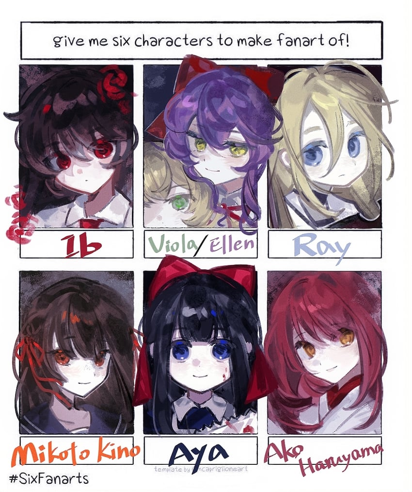 ib, rachel gardner, viola, aya drevis, himeno mikoto, and 2 more (ib and 5 more) drawn by yimuqianli85418