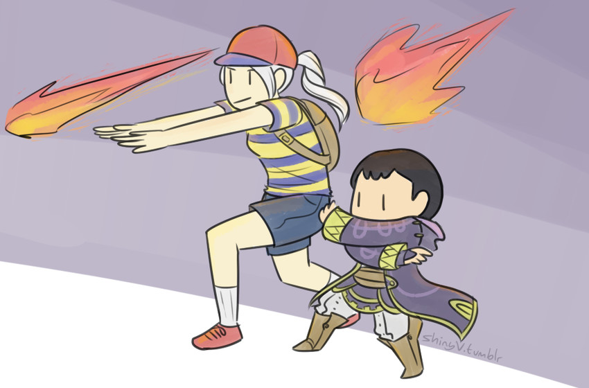 female robin and ness (fire emblem and 4 more) drawn by shinyv