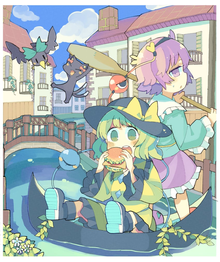 komeiji koishi, komeiji satori, kaenbyou rin, and reiuji utsuho (touhou) drawn by baron_(x5qgeh)
