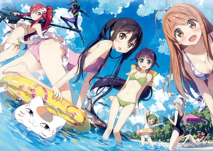 tohsaka rin, nakano azusa, yoko littner, dejiko, eva 01, and 4 more (fate and 9 more) drawn by kantoku