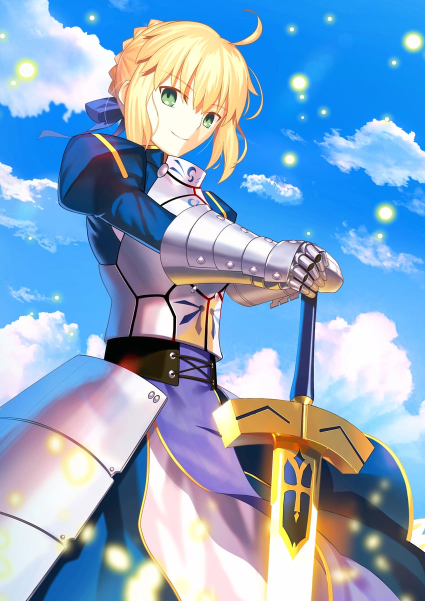 artoria pendragon and saber (fate and 1 more) drawn by mishiro_(ixtlolton)