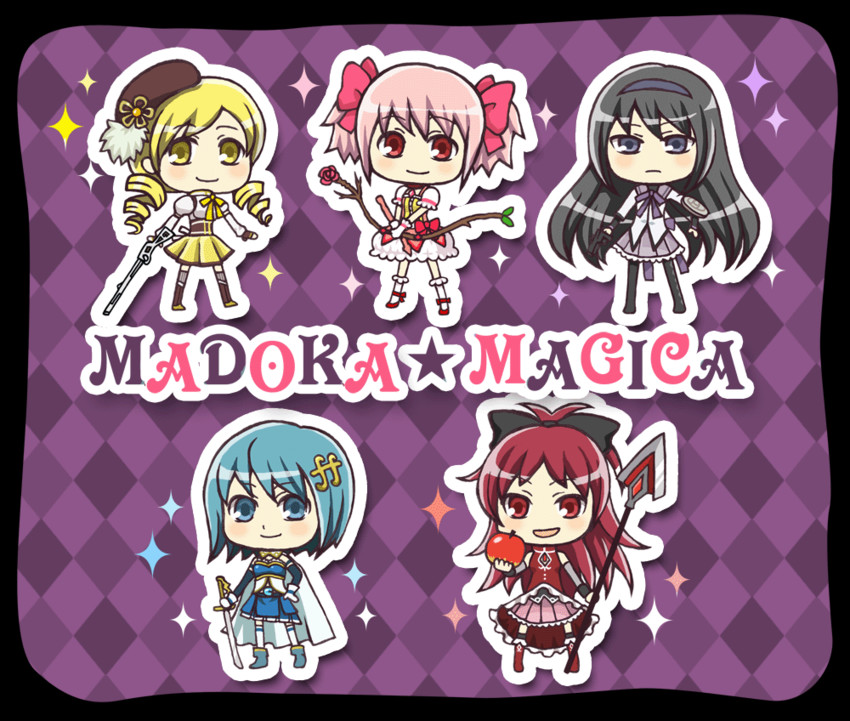 akemi homura, kaname madoka, miki sayaka, sakura kyoko, and tomoe mami (mahou shoujo madoka magica) drawn by hicoto