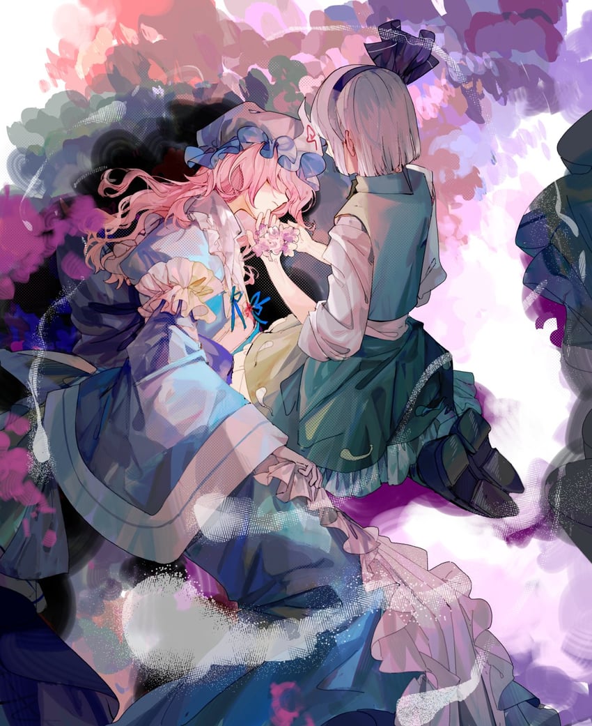 konpaku youmu and saigyouji yuyuko (touhou) drawn by xian_qishui