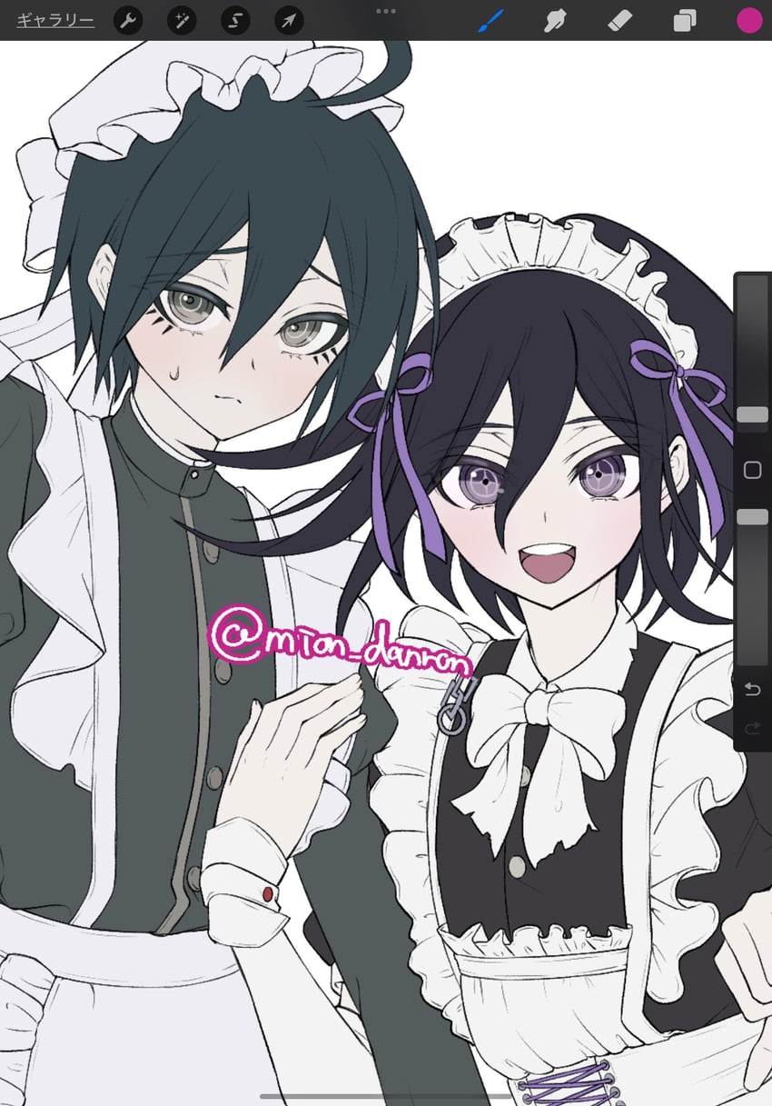 oma kokichi and saihara shuichi (danganronpa and 1 more) drawn by mion_danron