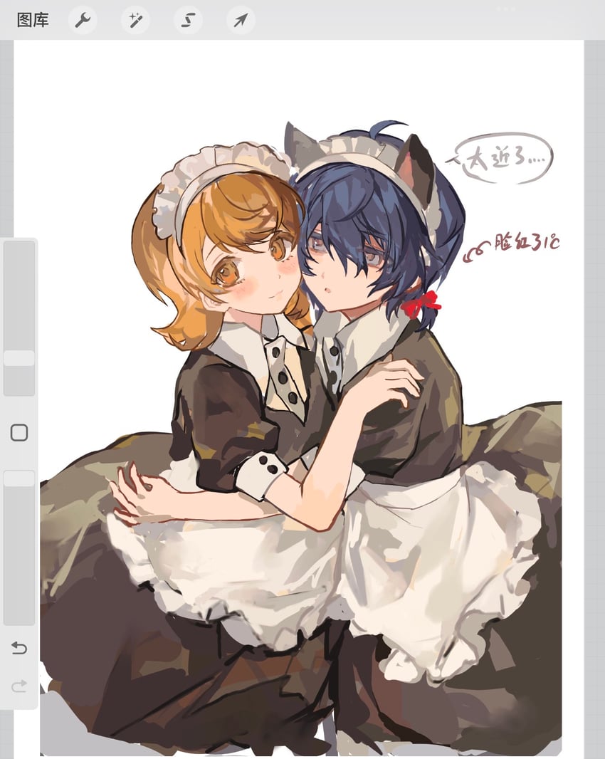 yuuki makoto and takeba yukari (persona and 3 more) drawn by surielye