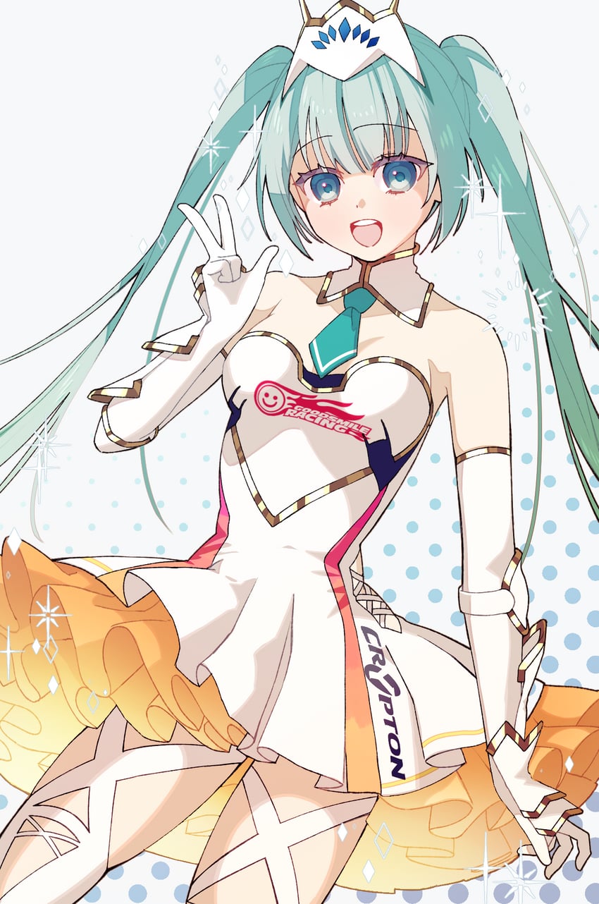 hatsune miku and racing miku (vocaloid and 1 more) drawn by rashu_kaito