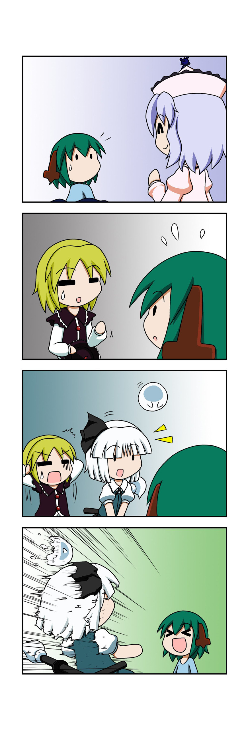 konpaku youmu, kasodani kyouko, lunasa prismriver, and merlin prismriver (touhou) drawn by rakugaki-biyori