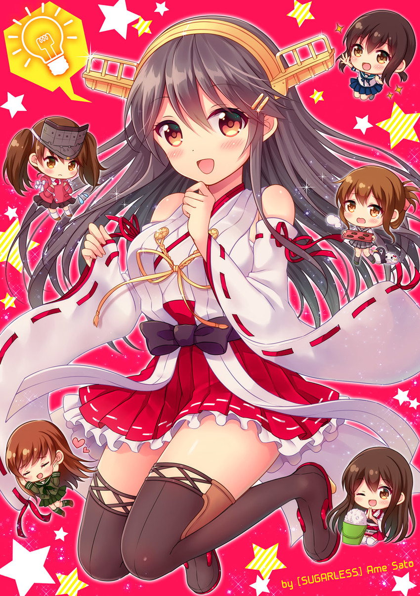 inazuma, akagi, fubuki, haruna, ryuujou, and 1 more (kantai collection) drawn by sato_ame
