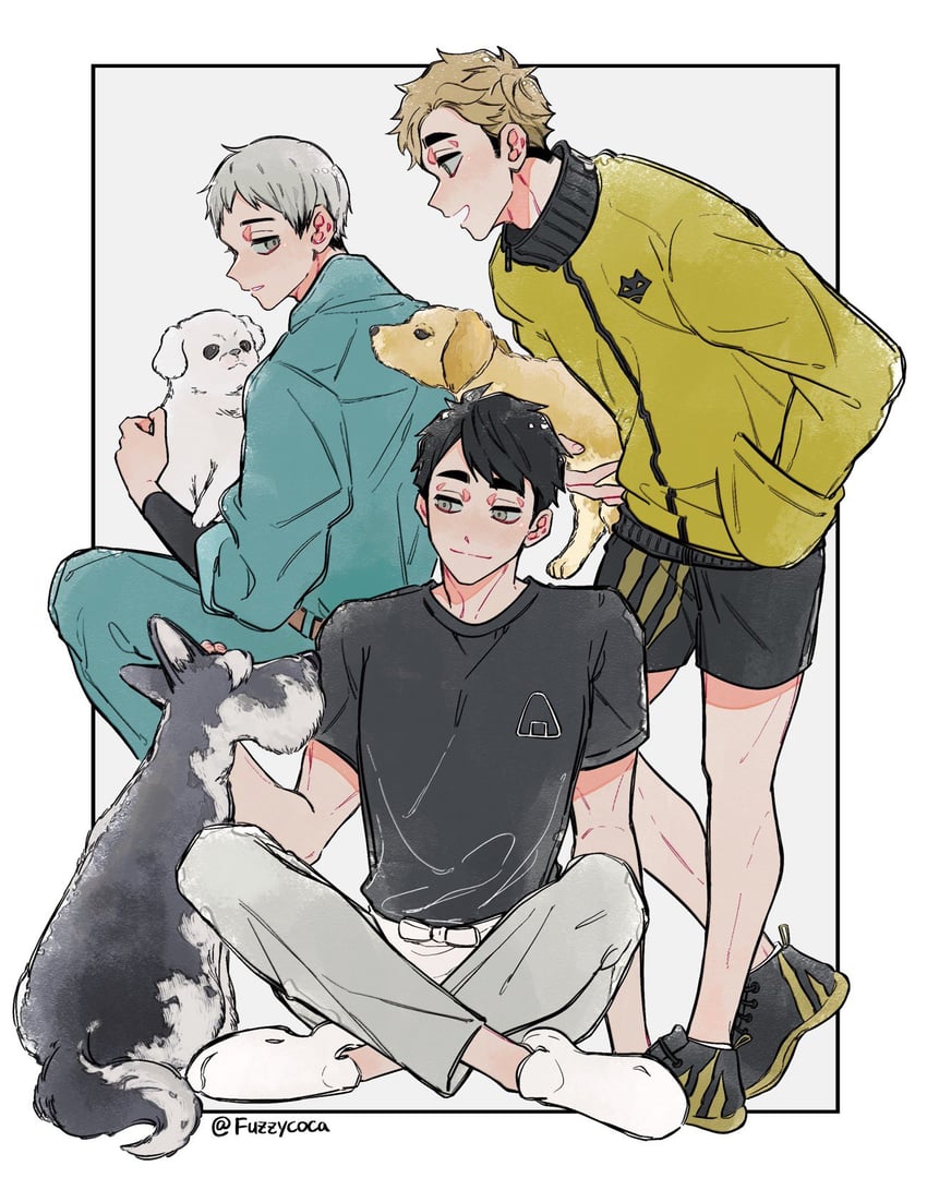 miya atsumu, miya osamu, and kita shinsuke (haikyuu!!) drawn by coco_(238243)