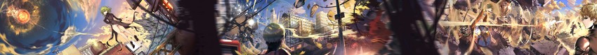 tatsumaki, saitama, genos, onsoku no sonic, king, and 1 more (one-punch man) drawn by teddypocky