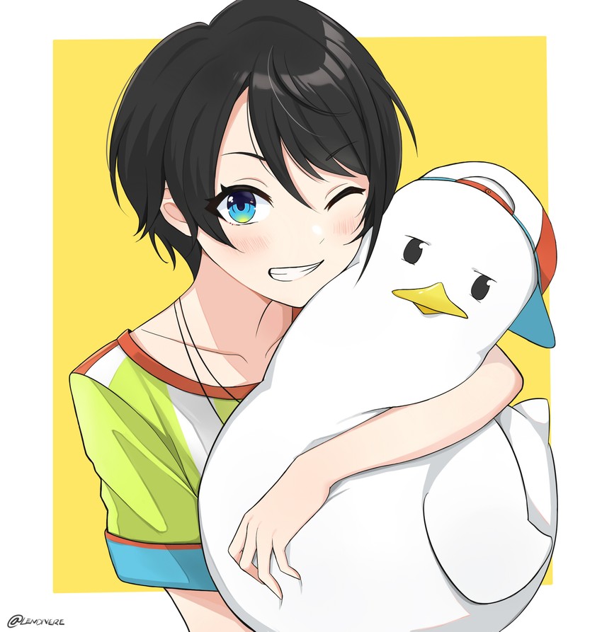oozora subaru and subaru duck (hololive) drawn by lendivere