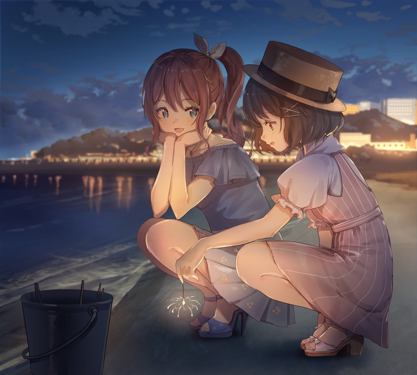 yamabuki saya and ushigome rimi (bang dream!) drawn by nogi_momoko