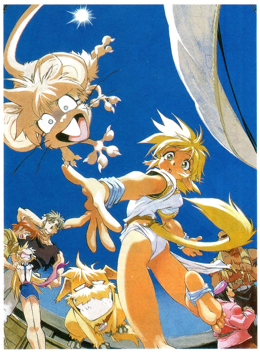 fam, ihrie, rasha, miguel, lyle, and 2 more (newtype and 1 more) drawn by tanaka_kunihiko