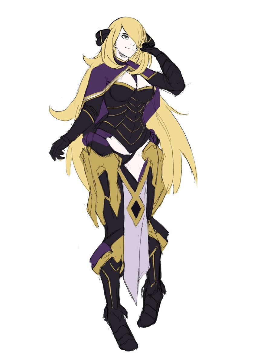 cynthia and camilla (pokemon and 3 more) drawn by rod_langhi