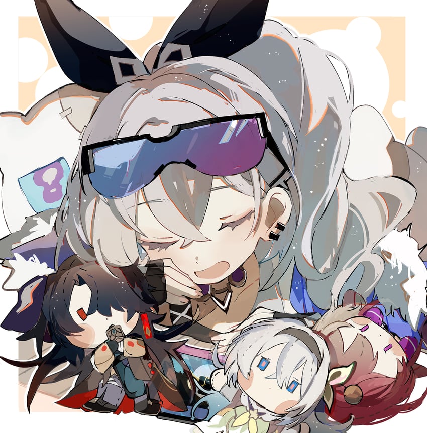 firefly, kafka, silver wolf, blade, and wubbaboo (honkai and 1 more) drawn by loomyoi2