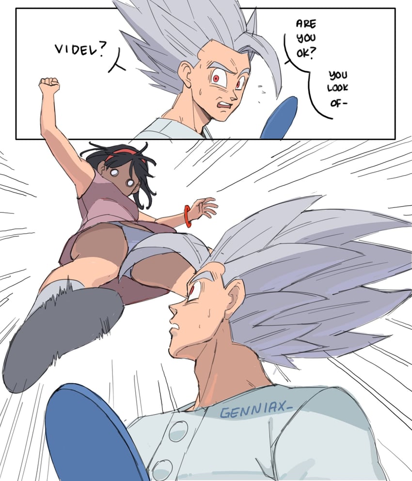 son gohan, videl, and gohan beast (dragon ball and 2 more) drawn by genniax