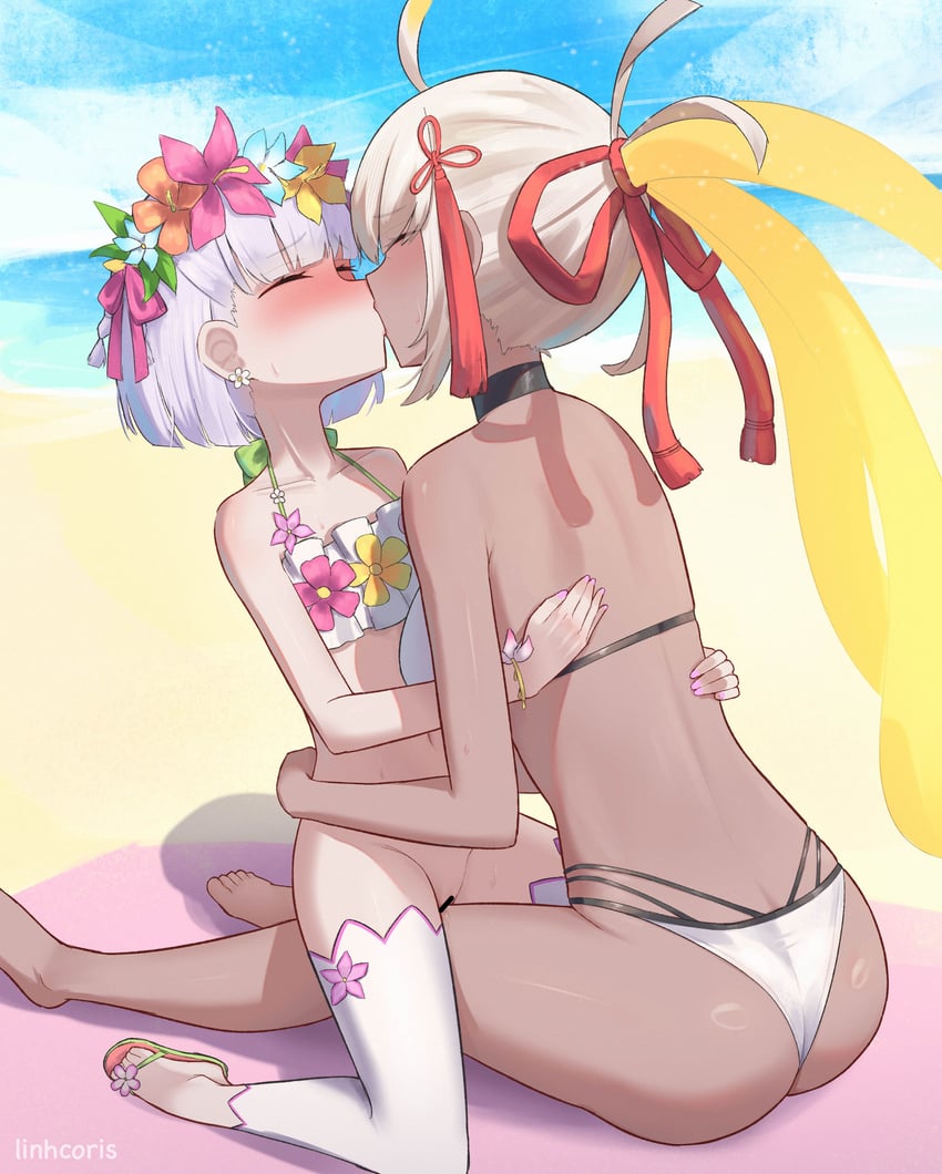okita souji, kama, and okita souji alter (fate and 1 more) drawn by linhcoris