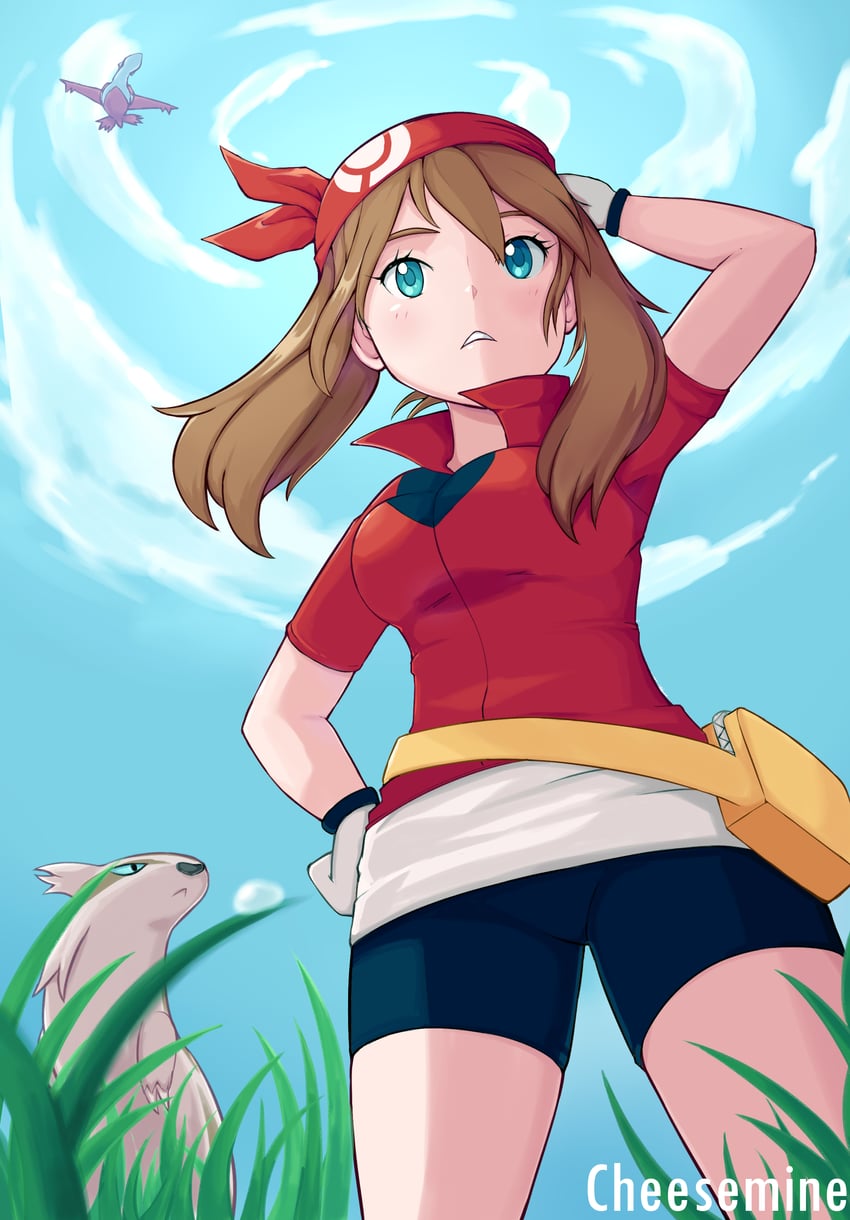 may, latias, and linoone (pokemon and 1 more) drawn by cheesemine