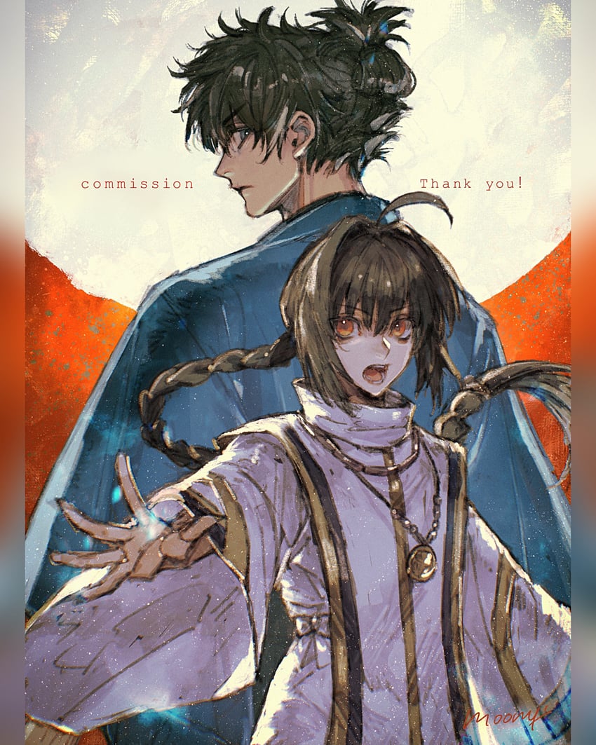 yamato takeru and miyamoto iori (fate and 1 more) drawn by moony_(mogmogmelt)